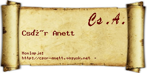 Csór Anett névjegykártya