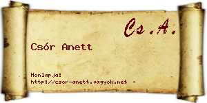 Csór Anett névjegykártya