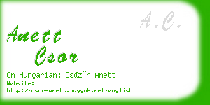 anett csor business card